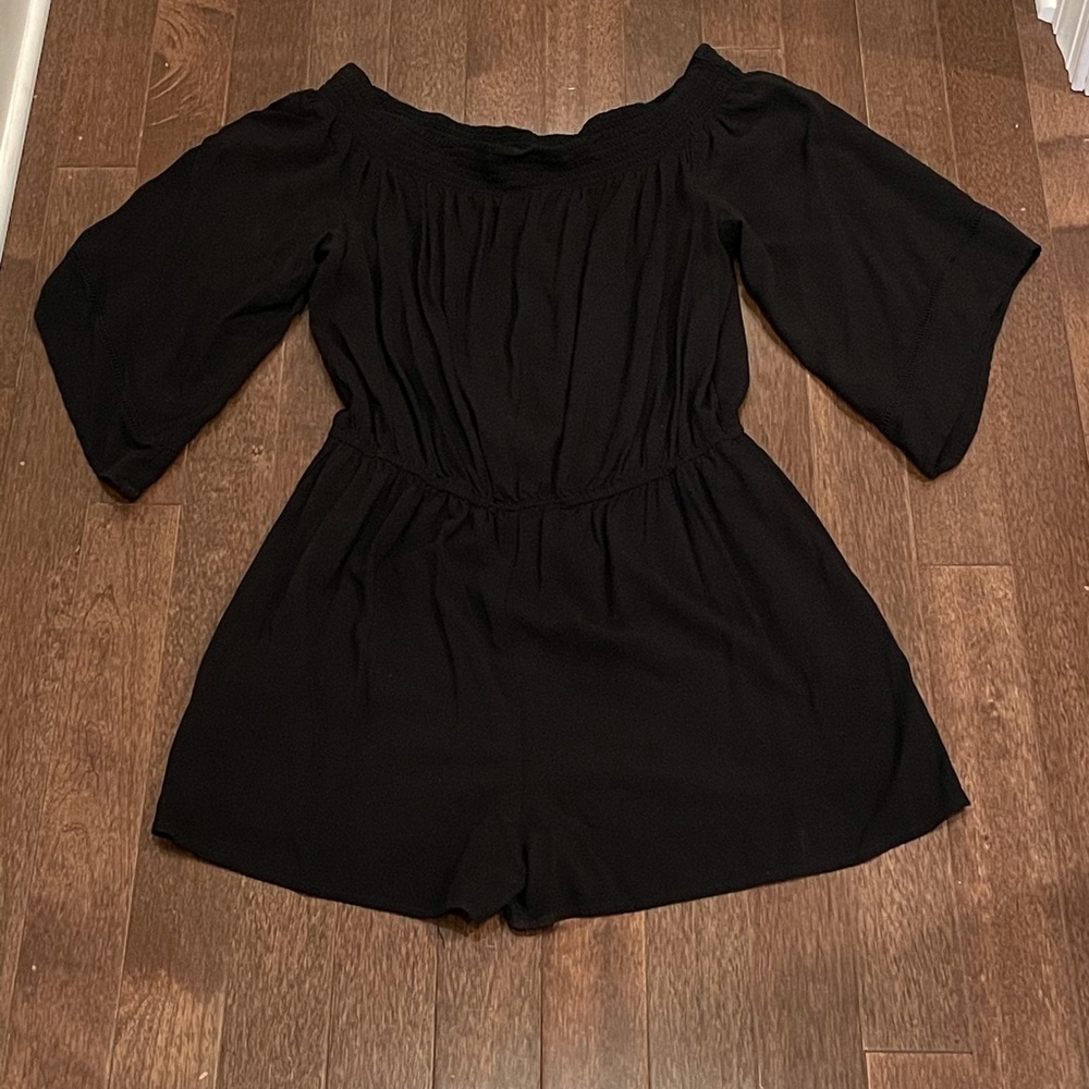 Xhilaration Black Off-the-Shoulder Romper